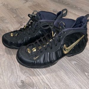Nike Air Foamposite Pro Black Metallic Gold Mens